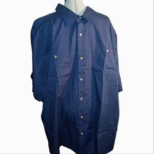 KINGSIZE Shirt Mens 3XLT Navy Blue Button Up